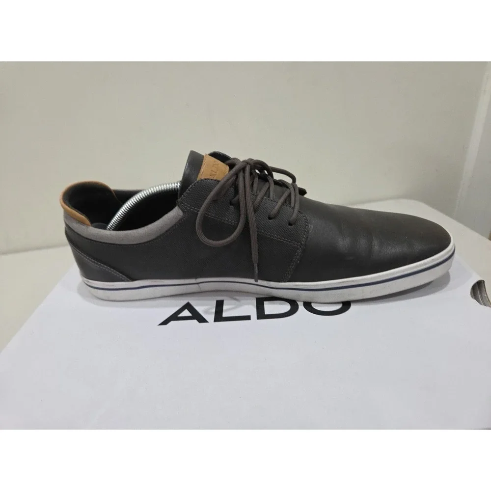 ALDO Sneakers Mens 12 Omono Grey Vegan Leather Low Top Casual Everyday Nubuck